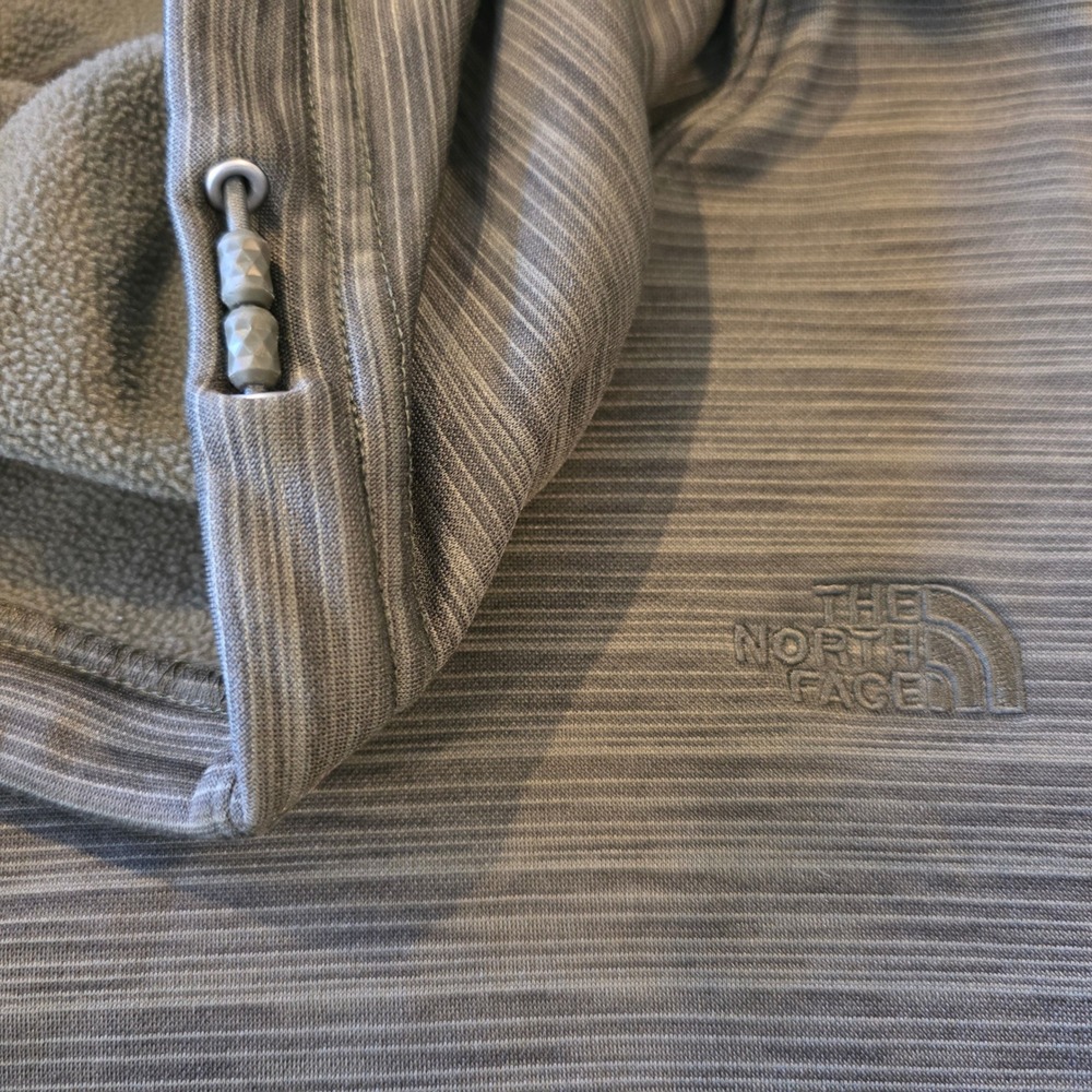 The North Face Women L Funnel Neck Fleece Pullover Olive Brown Space Dye Heather - Picture 4 of 15